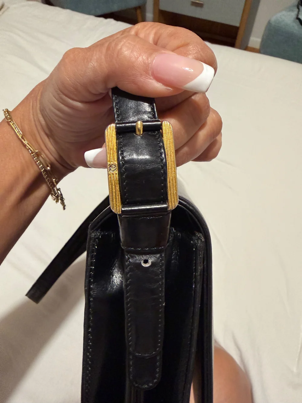 Vintage Authentic Loewe Gusset Shoulder Bag